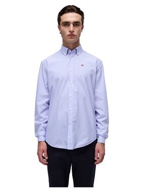 Napapijri Light Blue Pinstripe Men's Dress Shirt
